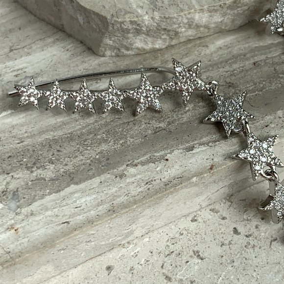 NEW ~ Anthropologie SHASHI Star Disco Climber Earrings - Picture 5 of 11